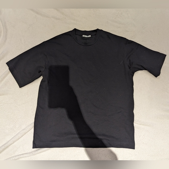 Zara - Plain Black Tee Mens M - Picture 1 of 5